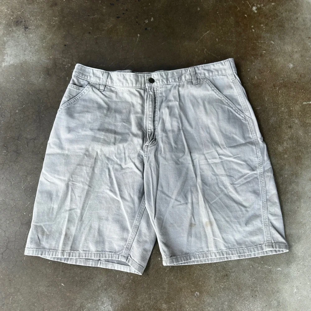 Carhartt Carpenter Shorts Mens 38 Tan B283 Canvas Workwear Utility